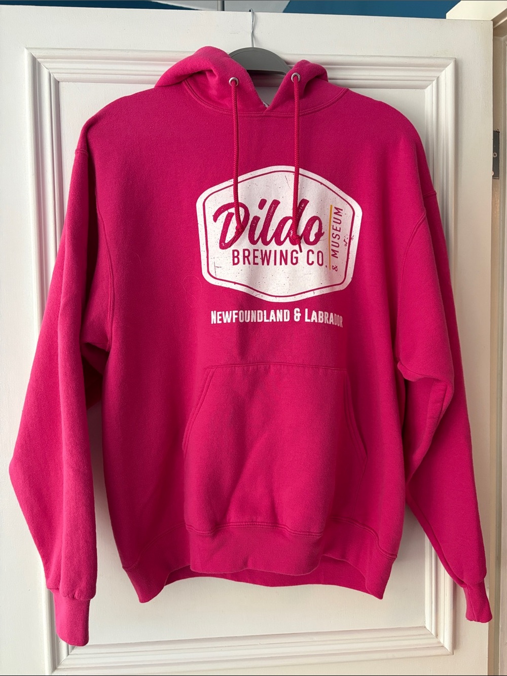 Jerzees Hot Pink Hoodie Sweatshirt from Dildo, Newfoundland
